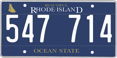 RI license plate 547714