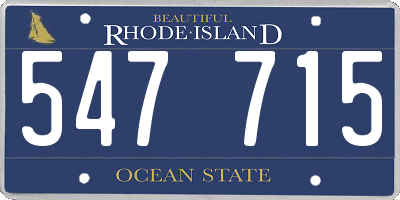 RI license plate 547715