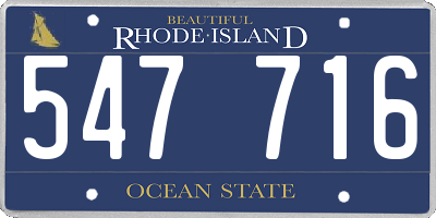 RI license plate 547716