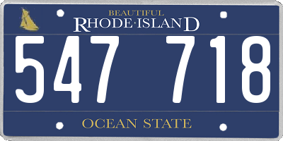 RI license plate 547718