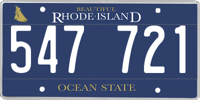 RI license plate 547721