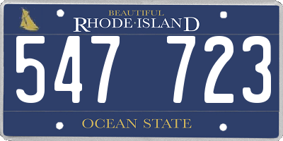 RI license plate 547723