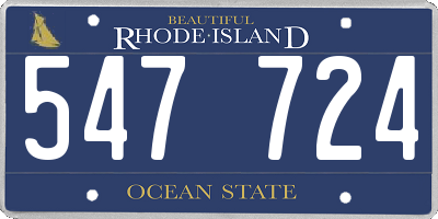 RI license plate 547724