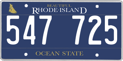 RI license plate 547725