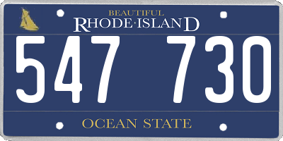 RI license plate 547730