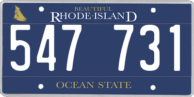 RI license plate 547731