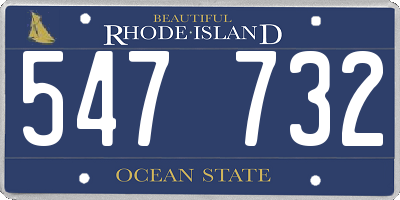 RI license plate 547732