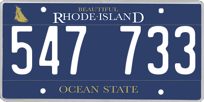 RI license plate 547733