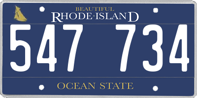 RI license plate 547734