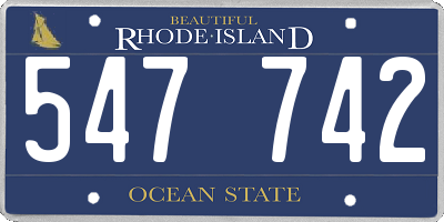 RI license plate 547742