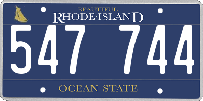 RI license plate 547744