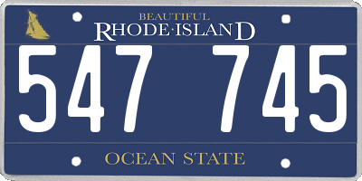 RI license plate 547745