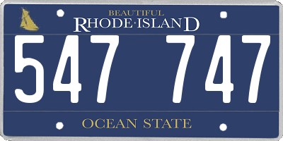 RI license plate 547747