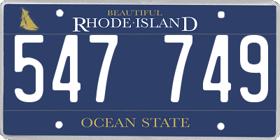 RI license plate 547749