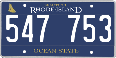 RI license plate 547753