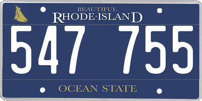 RI license plate 547755