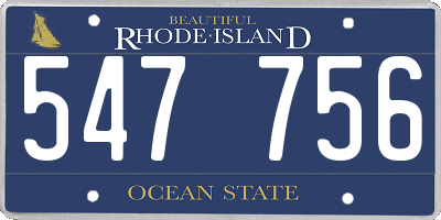 RI license plate 547756