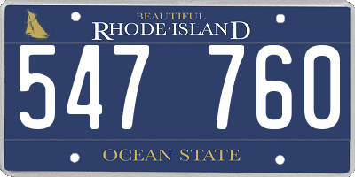 RI license plate 547760