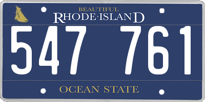 RI license plate 547761