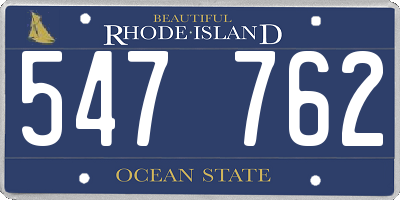 RI license plate 547762