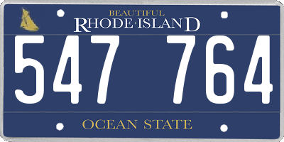 RI license plate 547764