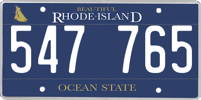 RI license plate 547765