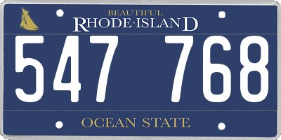 RI license plate 547768