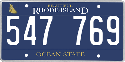RI license plate 547769