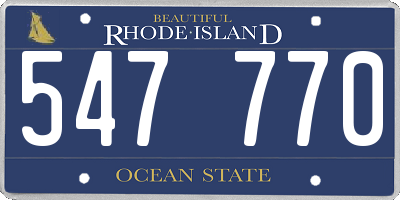 RI license plate 547770