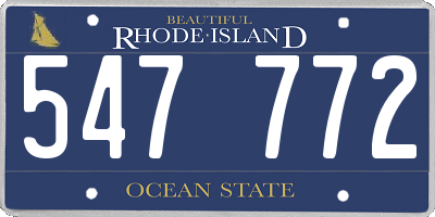 RI license plate 547772