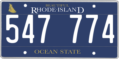 RI license plate 547774