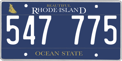 RI license plate 547775