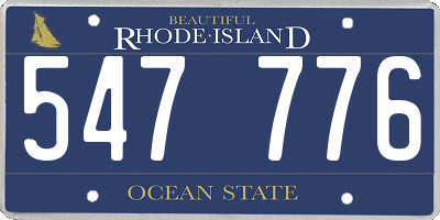 RI license plate 547776