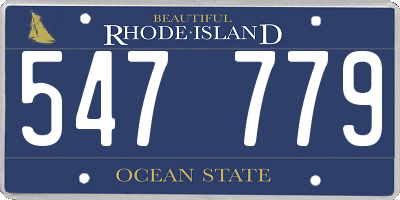 RI license plate 547779