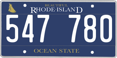 RI license plate 547780