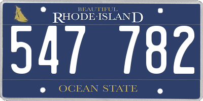 RI license plate 547782