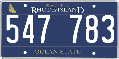 RI license plate 547783