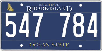 RI license plate 547784