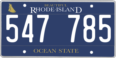 RI license plate 547785