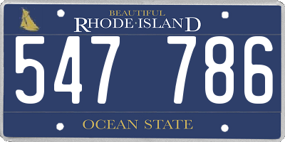 RI license plate 547786