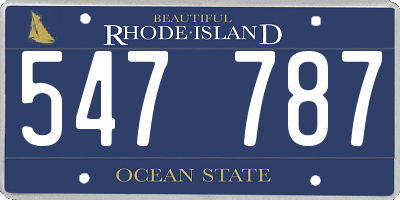 RI license plate 547787
