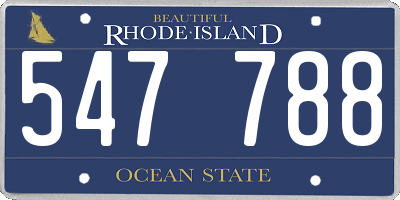 RI license plate 547788