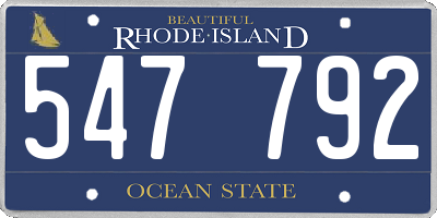 RI license plate 547792