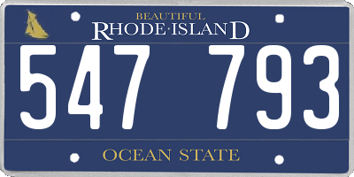 RI license plate 547793