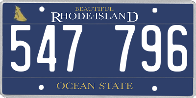 RI license plate 547796