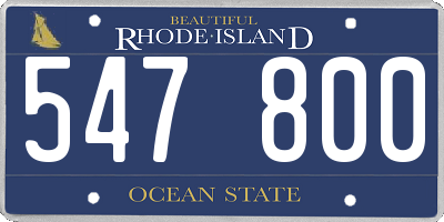 RI license plate 547800