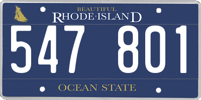 RI license plate 547801