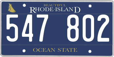 RI license plate 547802