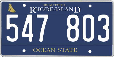 RI license plate 547803