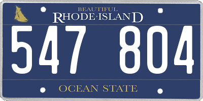 RI license plate 547804